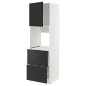 METOD / MAXIMERA Vis.el.pecn. s fiok/2front/2g.fioke, bela/Nickebo boja antracita, mat, 60x60x200 cm