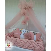 Bubamara037 Pletenica za krevetac, Šestostruka, 360cm, Roze