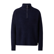 Trendyol Navy Blue Soft Textured Zippered Knitwear Sweater