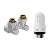 Mexen G04 termostatski komplet z dvema cevema DN50, kotni 1/2x16 mm, nikel - W911-016-948-01