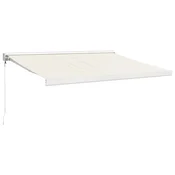 Vidaxl Zložljiva tenda krem 3,5x2,5 m blago in aluminij