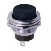 Taster metalni 3A/125V crni, fi=16mm