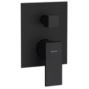 CUBEMIX concealed shower mixer tap, 2 outlets, black matt - Črna mat barva - Sapho - CUBEMIX - 72 - Medeninasti - Vzvod - Kvadratni - Tlak - 120 - 150 - 14