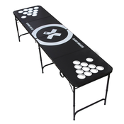 BeerCup Baseliner, set sa stolom za beer pong, crna linija za audio šalicu, ručke, 6 loptica