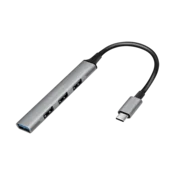 Logilink HUB type C ultra slim, 4 x USB-A, aluminimum