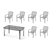 eoshop Kovinski vrtni set Eoshop 60: miza + 6 stogljivih stolov