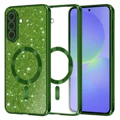 TPU gel ovitek Techsuit Luxury Glitter MagSafe za Samsung Galaxy A36/A56 - deep green