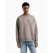 Armani Exchange za moške. XM000368AF10818U6107 Siva majica z vratom za posadko (M), Priložnostno, Šport, Bombaž, Večname