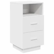 Vidaxl Nočna omarica z 2 predaloma bela 36x36x68 cm