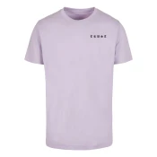 Mens T-shirt with Trust Dove lilac inscription on the back