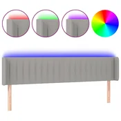 Vidaxl vidaXL Vzglavje postelje z LED svetlo sivo 203x16x78/88 cm blago