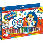 BARVE ZA DEBELE SVINČNIKE BAMBINO 24 LESENIH BARV V LESENEM OKVIRJU 0447