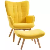 Homestar Lounge stol in otomanski 72x80x101 cm rumene barve