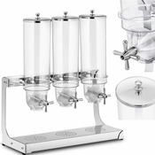 Royal Catering Prosojni trojni razdelilnik za rižove kosmiče in bonbone, 10,5 l