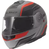 Kaciga na preklop LS2 FF908 Strobe II Monza mat crno-sivo-crvena