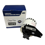 FENIX B-DK-22213 Film nalepke 62mm x 15,24m PROZOREN film trak - ČRN termični izpis za QL tiskalnike Brother (DK22113, DK 22113)