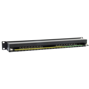 EQUIP 16-Port Cat.6 Shielded Patch Panel Black 326417