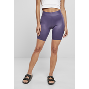 Womens synthetic leather cycling shorts - dark purple