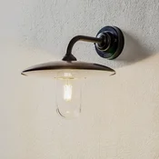 Moretti Luce Zunanja stenska svetilka Golfo, brušena medenina, prozorno steklo - Podeželska hiša/Rustikalna - brušena medenina, prozorna - Kovina