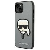 Karl Lagerfeld OVITEK KARL LAGERFELD HARDCASE ZA IPHONE 14 PLUS 15 PLUS SREBRNA SAFIANO