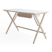 Pisalna miza Fresno 157 S predali, 77x135x67cm, Bela, Hrast