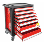 Profesionalni delavniški voziček / omarica z orodjem 196 kosov REDATS - 6 predalov Rdeča / Črna