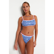 Trendyol Geometric Pattern Embroidered High Leg Bikini Bottoms