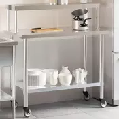 Vidaxl vidaXL Kuhinjska delovna miza s polico 110x55x120 cm nerjaveče jeklo