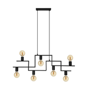 EGLO viseca lampa FEMBARD 7xE27 100,5 cm crna 43365