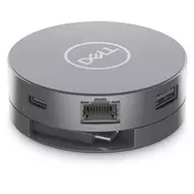 DELL DA305 Žičano USB 3.2 Gen 2 (3.1 Gen 2) Type-C Srebro