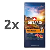 Ontario Adult Medium - jagnjetina in rjavi riž 2 x 12 kg