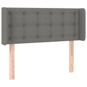 Vidaxl Vzglavje z ušesi temno sivo 103x16x78/88 cm blago