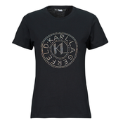 Karl Lagerfeld Majice s kratkimi rokavi rhinestone logo t-shirt Črna