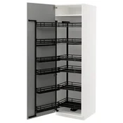 METOD Visoki element s izvlacnim fiokama, bela/Bodbyn siva, 60x60x200 cm