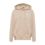 Pulover Alpha Industries moška, bež barva, s kapuco