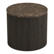 Okrogla stranska mizica z mizno ploščo v marmornem dekorju o 45 cm Rota – House Nordic