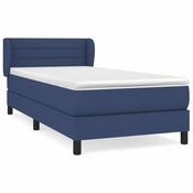 Krevet s oprugama i madracem plavi 100 x 200 cm od tkanine