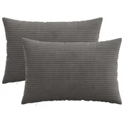 vidaXL Prevleka za blazino 2 pcs HEERLEN Temno siva 50 x 70 cm