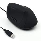 miška Ewent Wireless Ergonomic Vertical, 1600dpi, črna, USB
