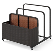 NORTHIX Mobilna bazenska košara PE ratan 100x100x94 cm s kolesi
