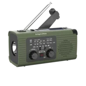Solarni radio, prenosno zasilno radio SOS, powerbank 5000 mAh, svetilka, dinamo, Kruger&Matz
