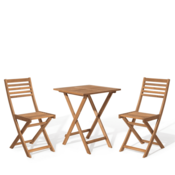 Beliani Leseni vrtni bistro set zložljive mize in stolov FIJI