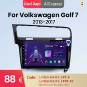 Junsun V1pro CarPlay Android Auto Car Radio for VW GOLF VII Golf 7 2013-2017 4G 2 din Multimedia GPS Navigation 2din autoradio