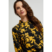 Womens viscose blouse MOODO - black-yellow