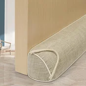 Tesnilo pod vrata 92 cm, trikotni profil, bombažno-perilo tkanina, steklene kroglice, bež, zaščita pred prepihi, hrupom, prahom, vonjavami, prihrani energijo, enostavna montaža z lepilnim trakom, 2
