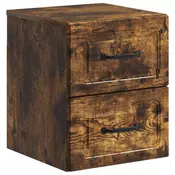 vidaXL vidaXL Stenski nočni omarici Dimljen hrast 34,5 x 33 x 40 cm, (5000233526)