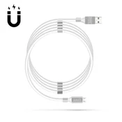 Delight kabel - MicroUSB magnetski kabel za prijenos podataka i punjenje, 2A, 1,2 m, bijeli 55446M-WH