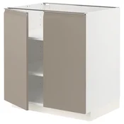 METOD Podni element s policama/2 vrata, bela/Upplöv tamnobež, mat, 80x60 cm