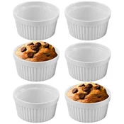 shumee Bele porcelanaste pekače 9 cm, 150 ml 6 kosov.