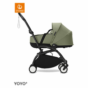 Stokke Ogrodje vozička black frame z new born shell Yoyo olive